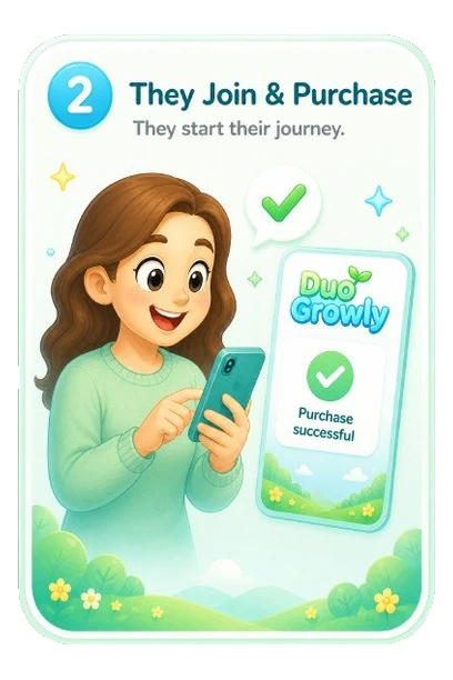 Referred family joining and activating Duo Growly