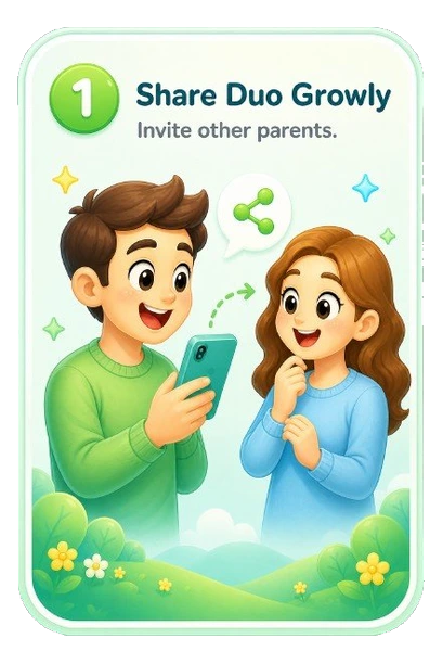 Parent sharing Duo Growly with another family